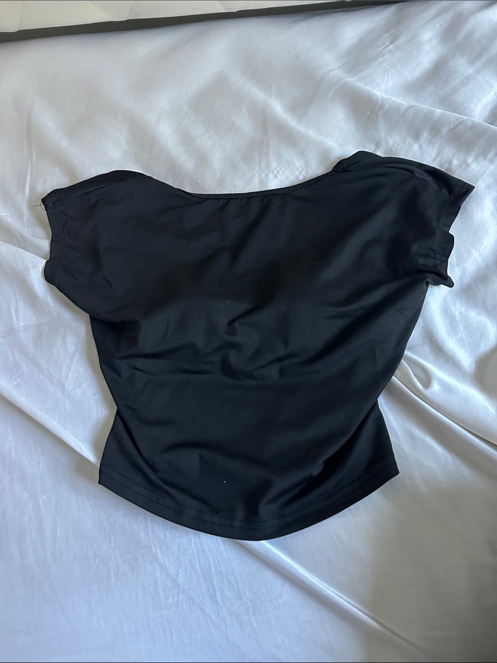 Garage Black Off-Shoulder Crop Top